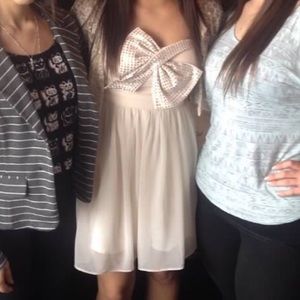 Strapless Bow Front Formal Dress